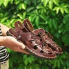 Genuine Leather Summer Handmade Flat Sole Man Casual Sandal