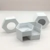 Luxury cardboard hexagon shape gift paper packaging box with custom logo window- 2 layers