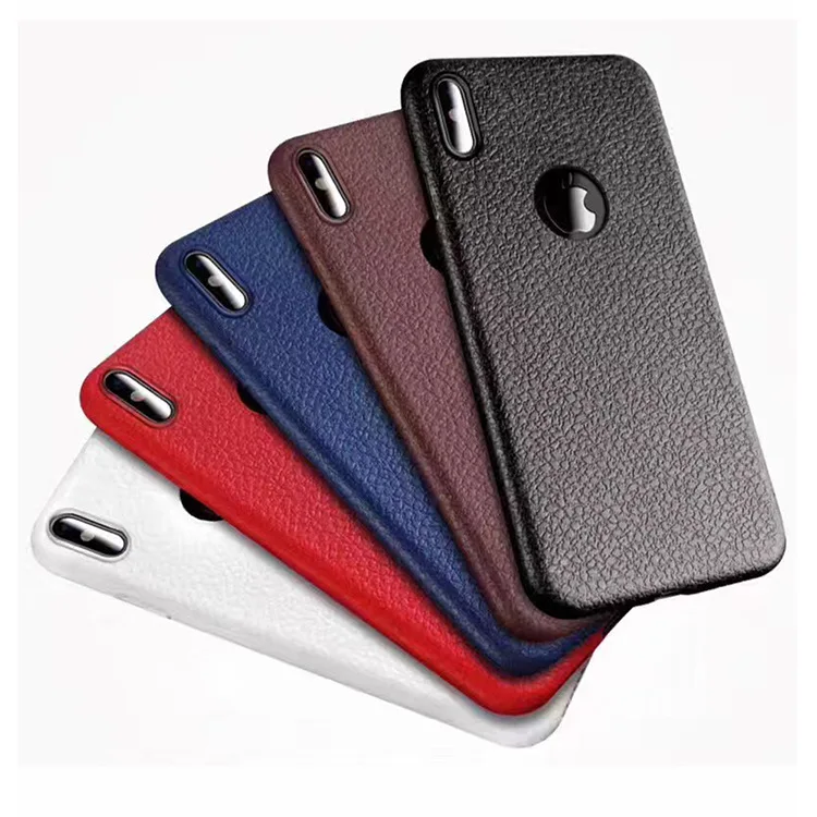 

Factory Wholesale Lychee Grain Ultrathin TPU Soft Cell Mobile Phone Case For iPhone XS XR MAX, White;red;blue;brown;black