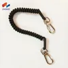 Black Elastic Paracord Coiled Fishing Lanyard Keyring For Securing Tactical Kit