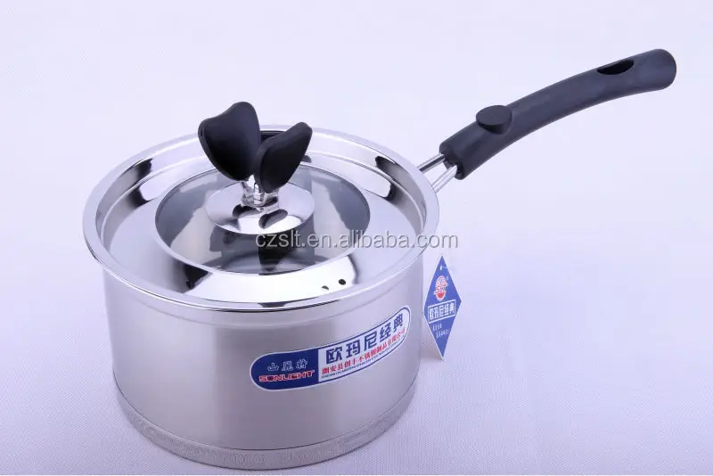 Stainless Steel Milk Boiling Pot Ceramic Saucepan With Glass Lid Buy