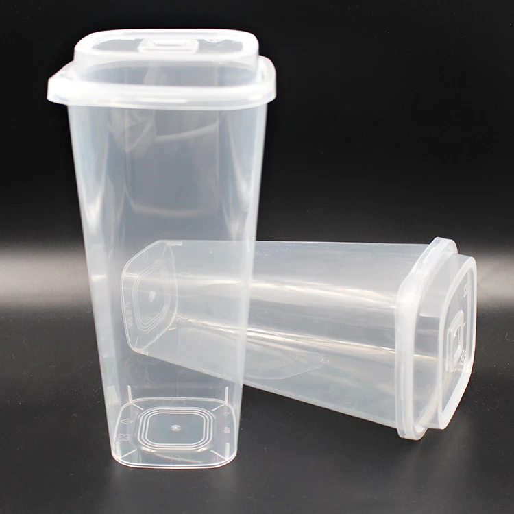 Disposable Plastic Fruit Salad Packaging Cup With Fork And Lid Buy