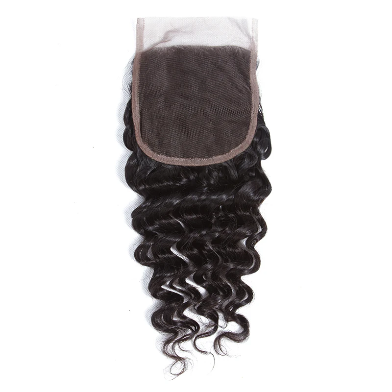 

Trio 130% Density 4X4 Lace Closure Cuticle Aligned Mink Brazilian Deep Wave Human Hair Closure