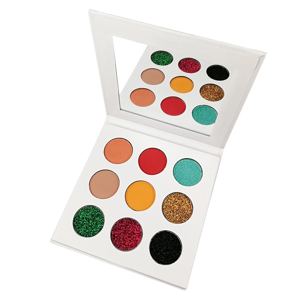 Private Label Eyeshadow Palette Classic White Cardboard 9 Colors DIY Palette Low MOQ
