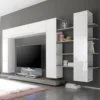 Modular Lacquer Base TV Stand Showcase With Wall Cabinet Design