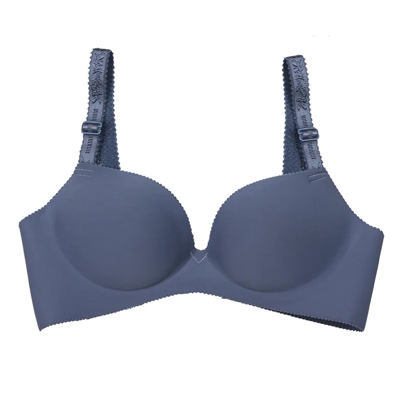 

High quality pure thick cup top womens seamless underwear gather bra