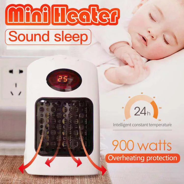 Congsu Portable Mini Handy Electric Fan Heater Heating Stove Radiator Warmer Plug in Hot Air Fast Wall Heater Blower for Home Wi