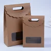Kraft paper box with handle clear window food candy chocolate nuts packaging bag