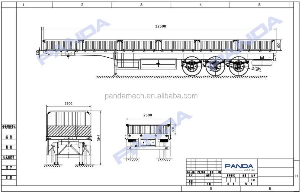 uses air quality sensor Flat axle Cargo Semi Wall Bed 40feet Side Tri Truck 50ton