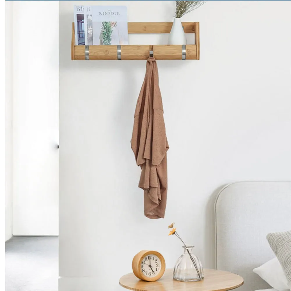 Bamboo Wall Hanging Shelf Rack For Bathroom,Bedroom,Hallway And Living ...