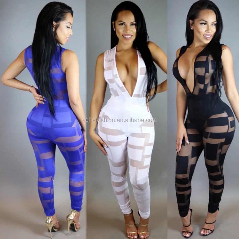 

wholesale Mesh sexy jumpsuits for women
