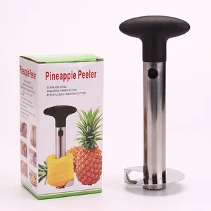 Image of Pineapple Corer Slicer Peeler Stainless Steel with Stem Remover Blades Fruit Peeler Tool for Easy Coring and Diced Fruit Rings