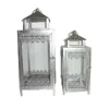 French Style Silver Color Home Decorative Four Feet Metal Glass Lantern For Wedding Centerpiece