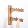 Creative simple and rotatable bamboo wall-mounted coat rack