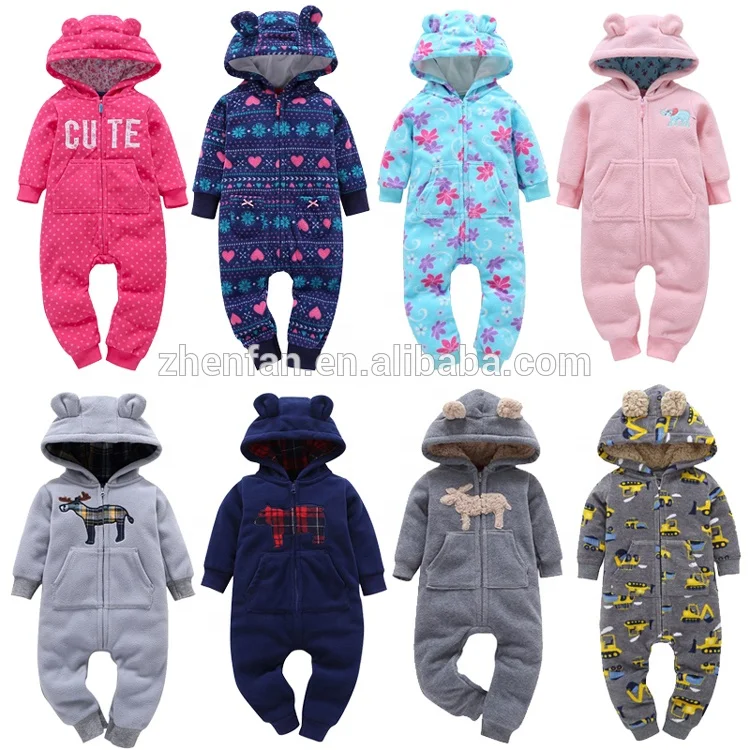 

winter thick fleece long sleeve baby pajamas