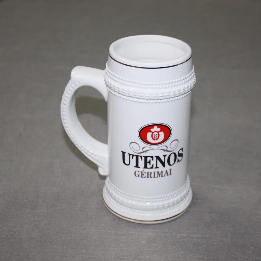 Wholesale 22oz White Sublimation Beer Stein With Gold Trim Buy Sublimation Beer Stein,Gold