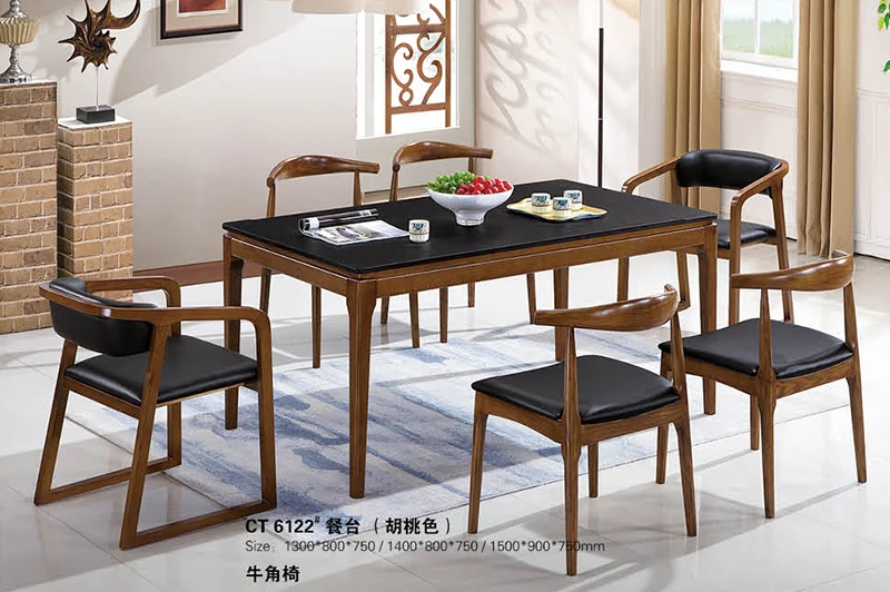 Wholesale dining table set 6 dining chairs dining room sets apartment home wood room furniture
