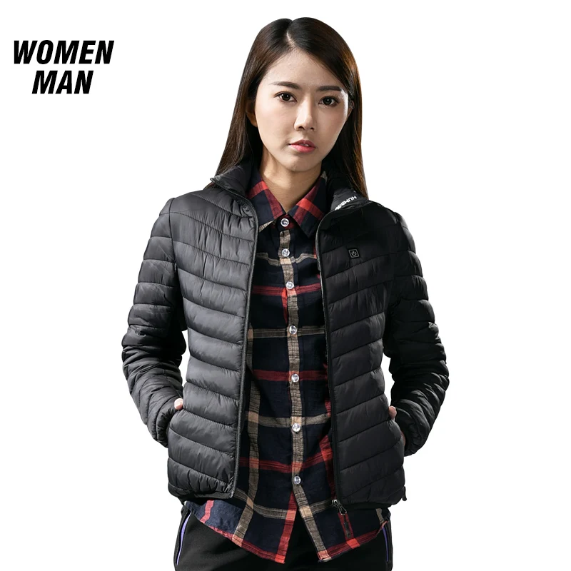 

Thermal body warmer clothing battery heated breathable jacket for women, Black