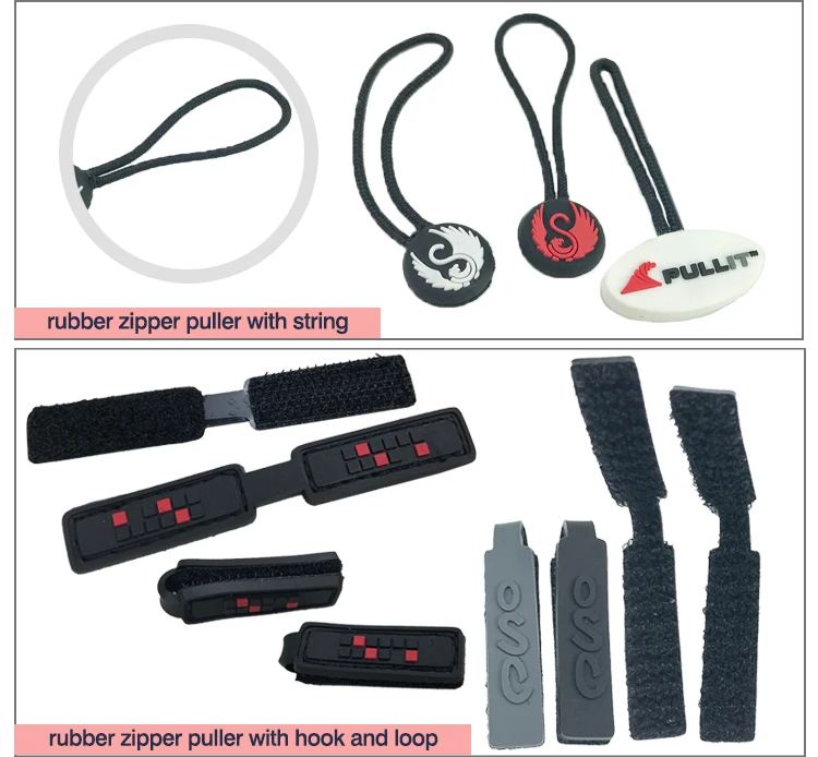make your own Custom logo rubber PVC silicone zipper pulls