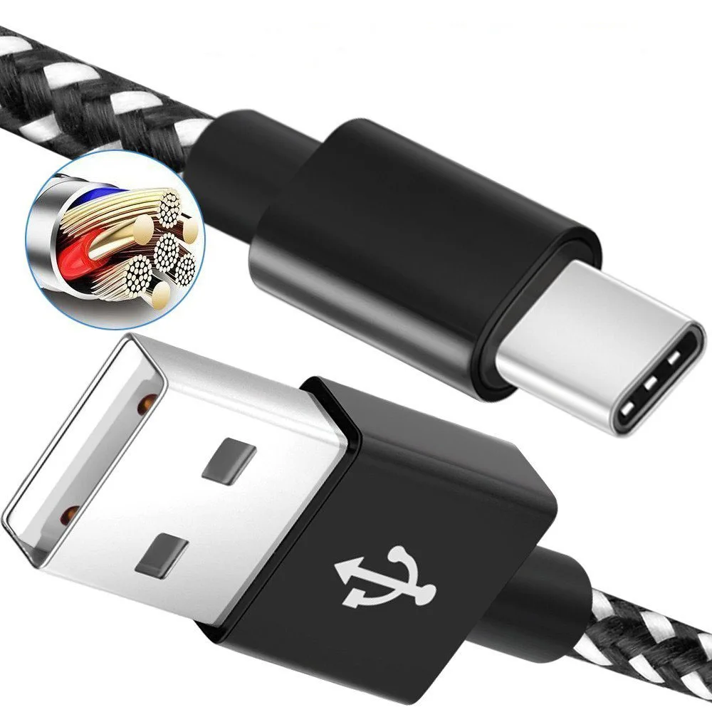 

New durable customize logo nylon braided type c usb cable, Black,white or customize,up to you