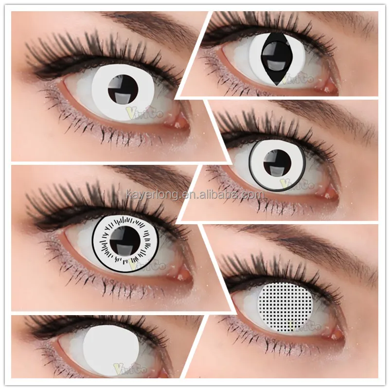 wholesale hollywood style 1 yearly used white series crazy soft color contact lens