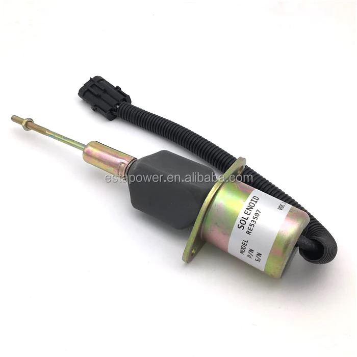 
Fuel Shut Off Solenoid RE53507 12V for 6076AFM30 6081AFM RE53507 24V 