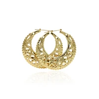 

Hollow Basketball Wives Earrings Hoop Gold Plated Fashion Female Jewelry