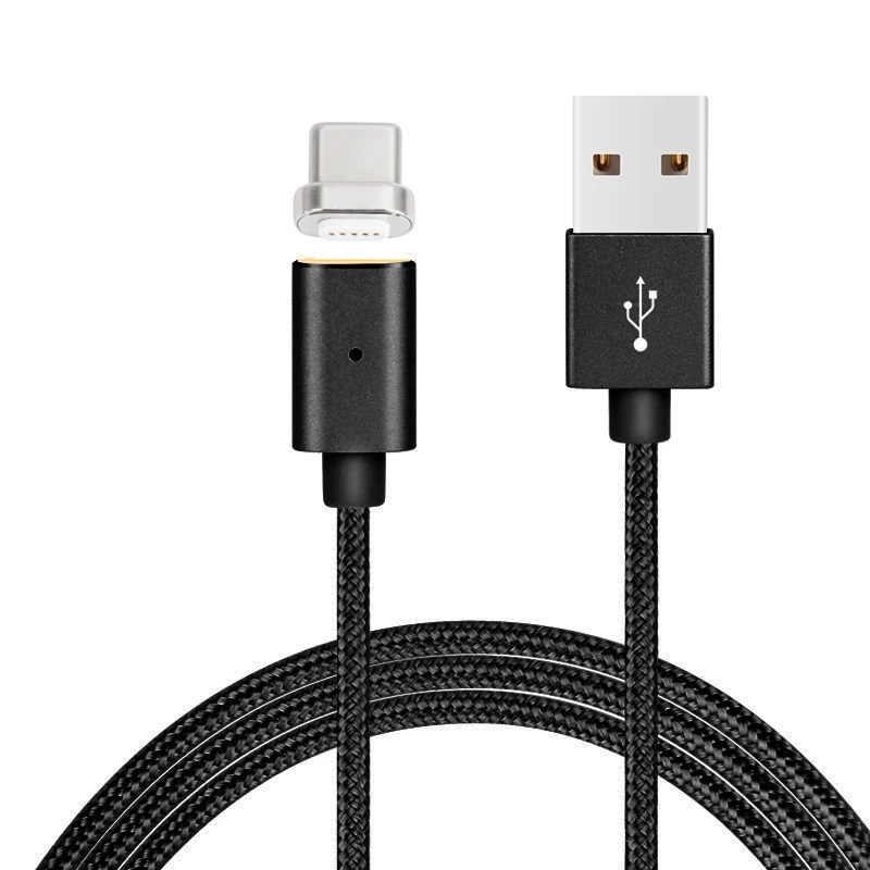 

1.2M Nylon Braided 2.4A Fast Charging Data Sync Strong Magnet Force USB C Magnetic Cable, Silver & gold