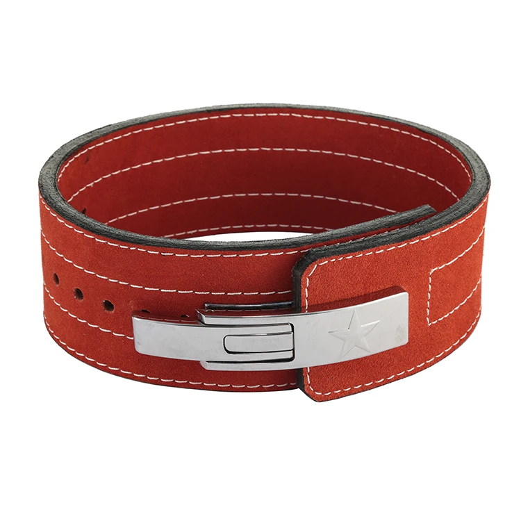 

13mm thickness Cow Hide Leather Belt Gym Weight Lifting Lever Buckle Powerlifting Belt, Red;brown;black;customized