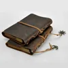 Portable vegetable tanned leather cover notebook expandable journal custom work notebook a5 diaries features replaceable paper