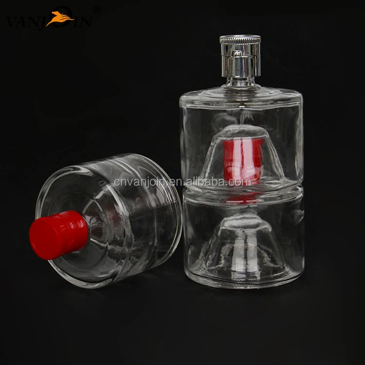 High Flint Quality 100ml 200ml 375ml Stackable Glass Rum Bottle With