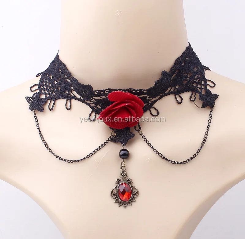 

ribbon choker necklace lace necklace big flower choker