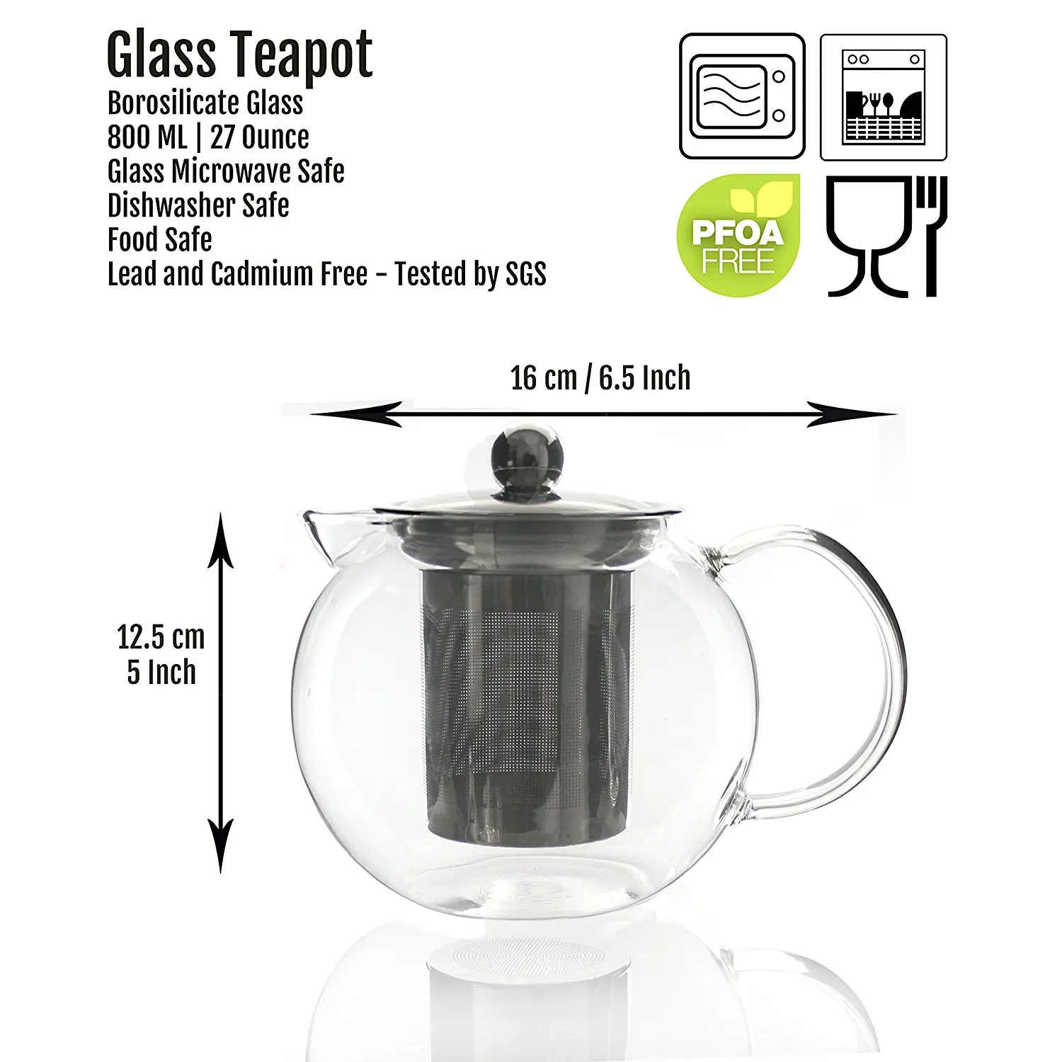 Glass Tea Set Glass Teapot Tea Infuser And 2 Double-wall Insulated ...