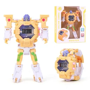 Hot selling Kids watch transformable little robot digital kit watch with projection function