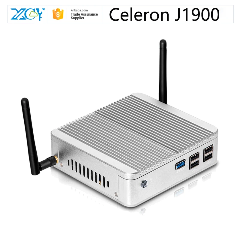 

XCY fan-less mini PC with Intel CELERON J1900 Quad core CPU 4G Ram computer accessory 32G Hard disk Desktop, Black/ silvery white/ golden (other color can be customized)