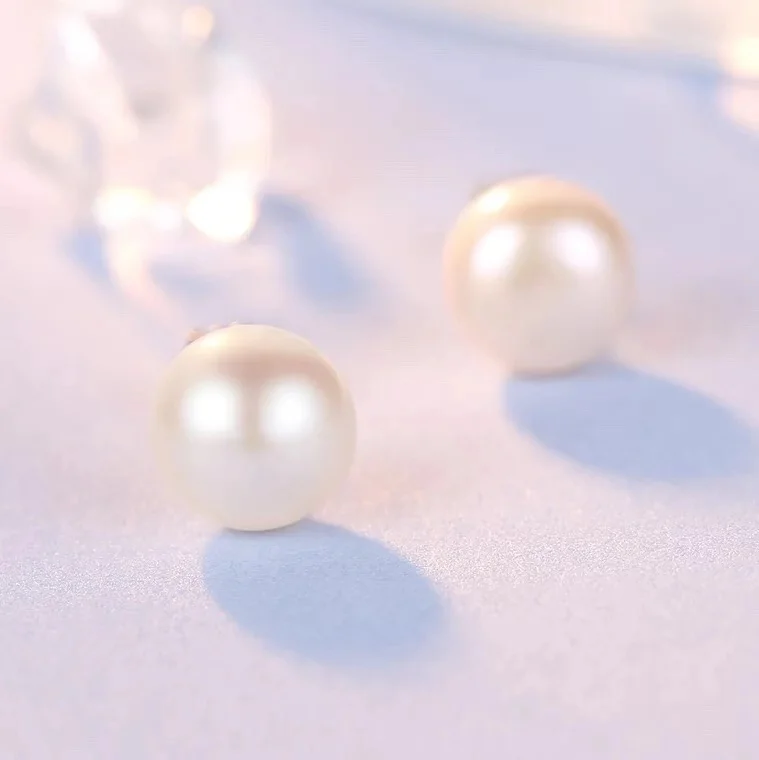 

925 sterling silver freshwater pearl earrings drop dangle latest design jewelry stud pearl earrings