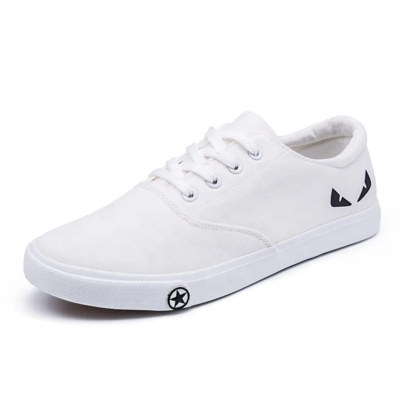 

CM8516 Fashion Personalized mens Shallow Mouth funky flat casual White canvas shoes, Khaki black white