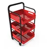 Home Kitchen Bedroom Storage Steel Utility Cart,Red