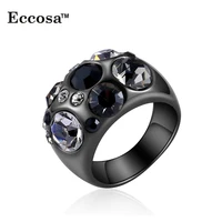 

Wholesales 2016 black new design white purple stone crystal rings for women free shipping