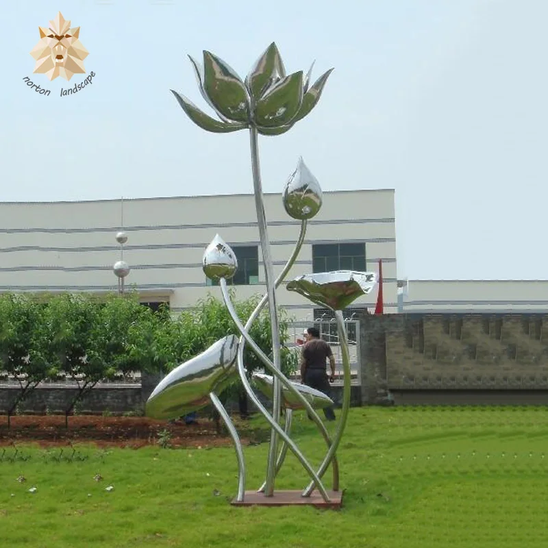 Large Stainless Steel Lotus Sculpture For Fountain Decor Nts-014li ...