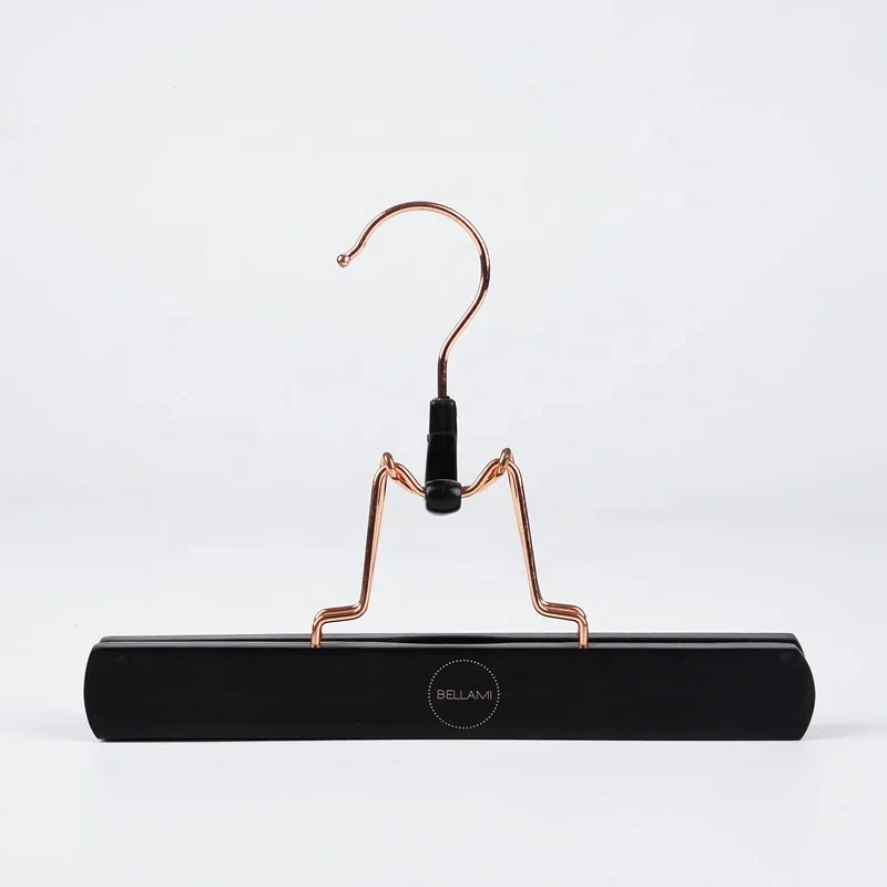

Inspring black finish and rose gold hook trouser jean hair extension bag and hangers with custom logo, Customized
