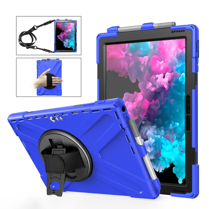 

For Surface Pro 4 silicone case for Pro 5 narwhal design case both of the hands and shoulder strap