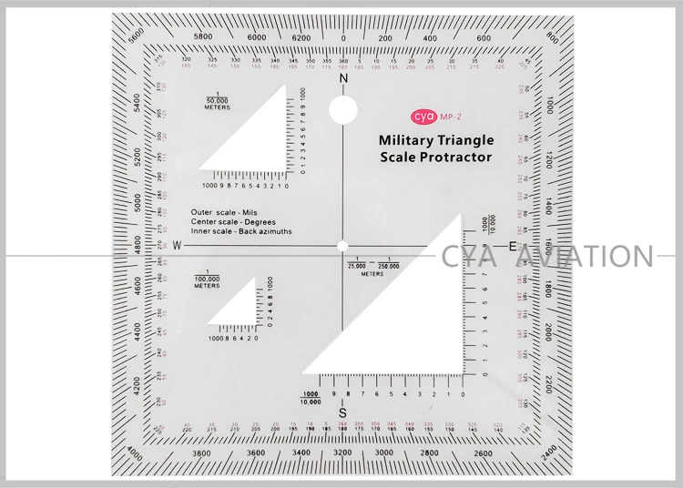military triangle scale protractor