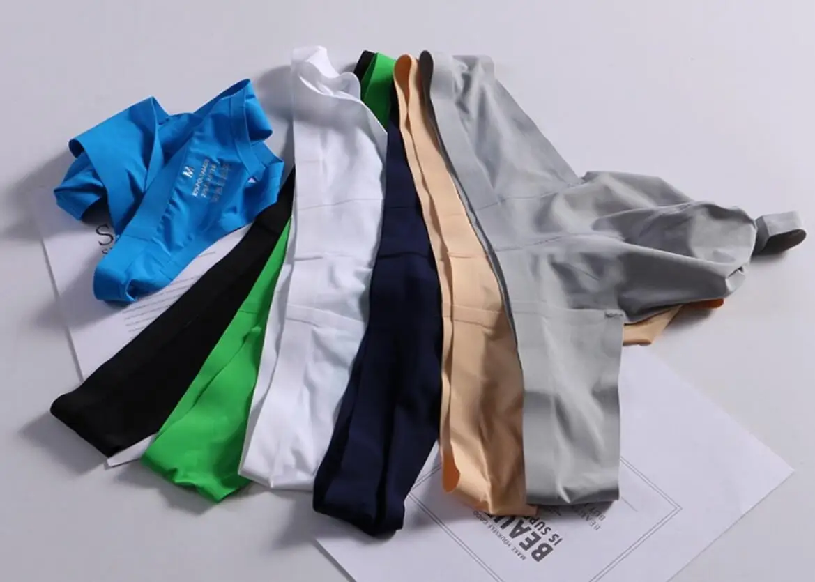 1 piece style men's sexy underwear solid color seamless breathable boxer briefs low rise cool boxers for men