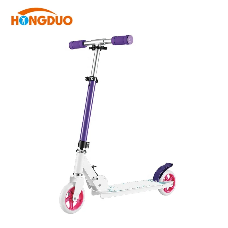 

145mm wheel Cheap folding Aluminum foot pedal kids kick scooter, Pink,blue