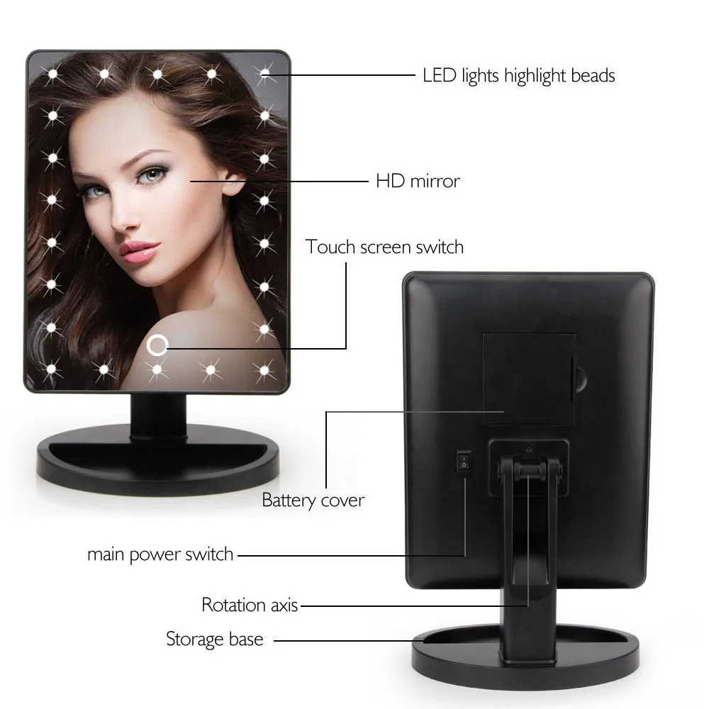 Portable Hollywood Touch Srcreem 21 Led Makeup Case With Lighted Mirror