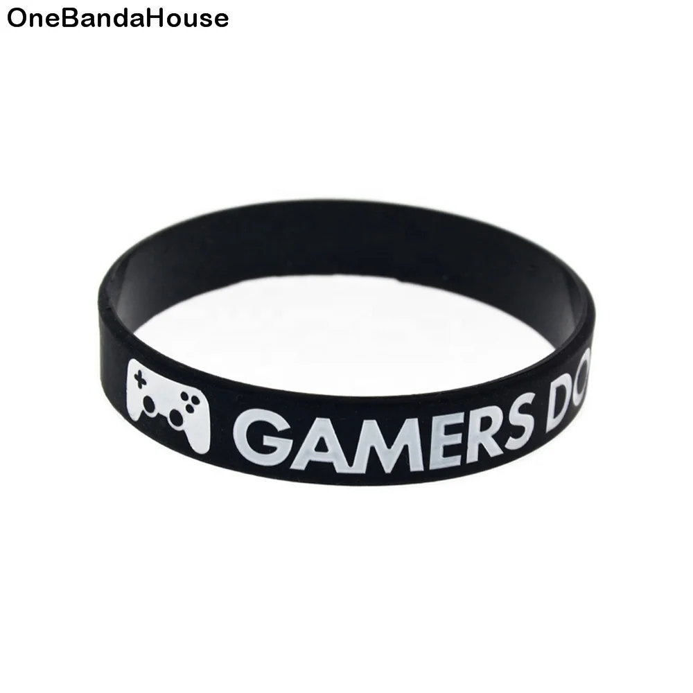 

50PCS Gamers Do not Die They Respawn Silicone Wristband Game Bracelet, Black