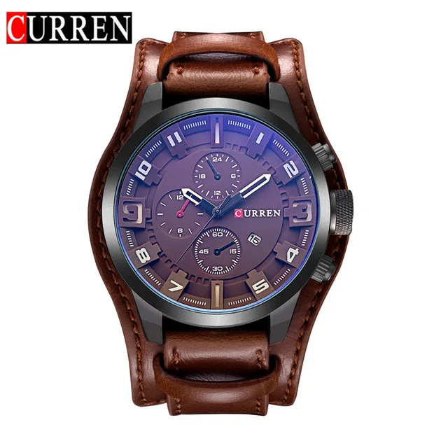 

Curren 8225 Luxury Leather Strap Waterproof Sport Japan Quartz Curren Watch