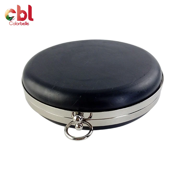 

18cm Hot Sale Round Shape Metal Box Frame Purse Oval, Light gold ,silver,brushed brass