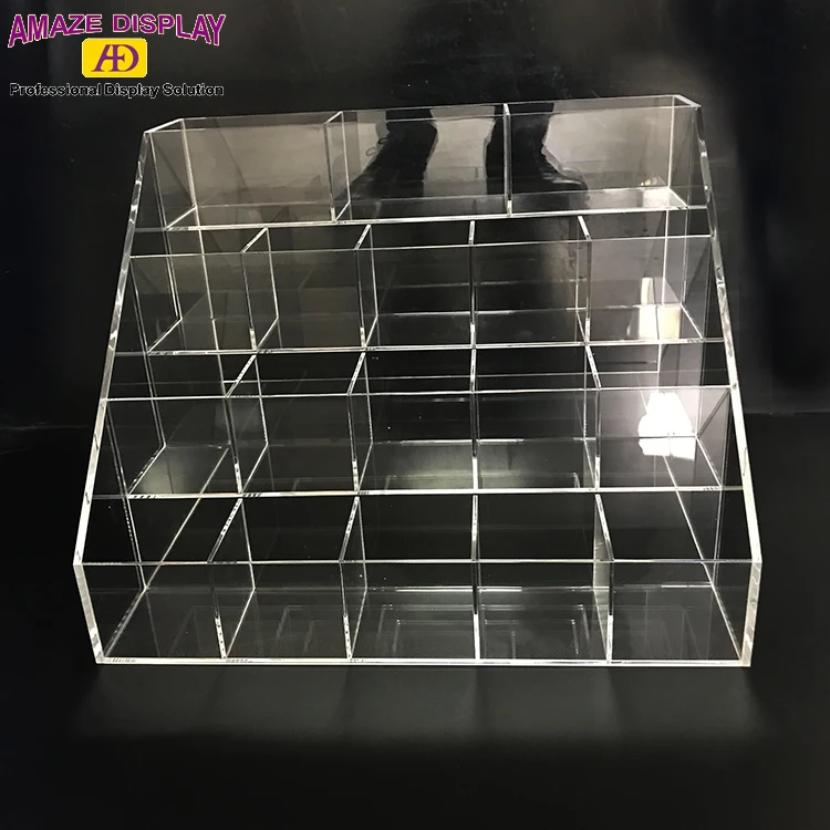 18 Compartments Clear Acrylic Tiered Bead Display Organizer Bins Strong And Lasting Beads